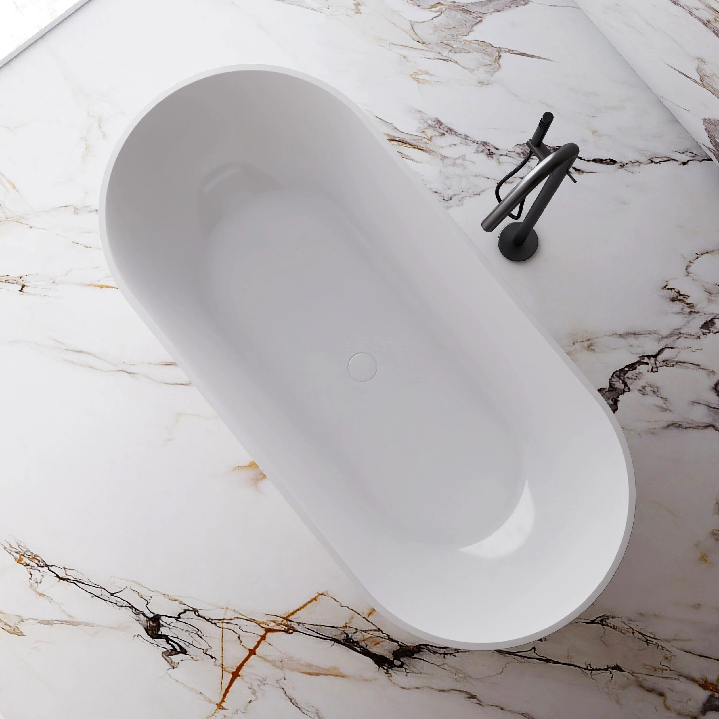 Ciao 1300mm Small Free Standing Acrylic Bathtub Gloss White - Image 3