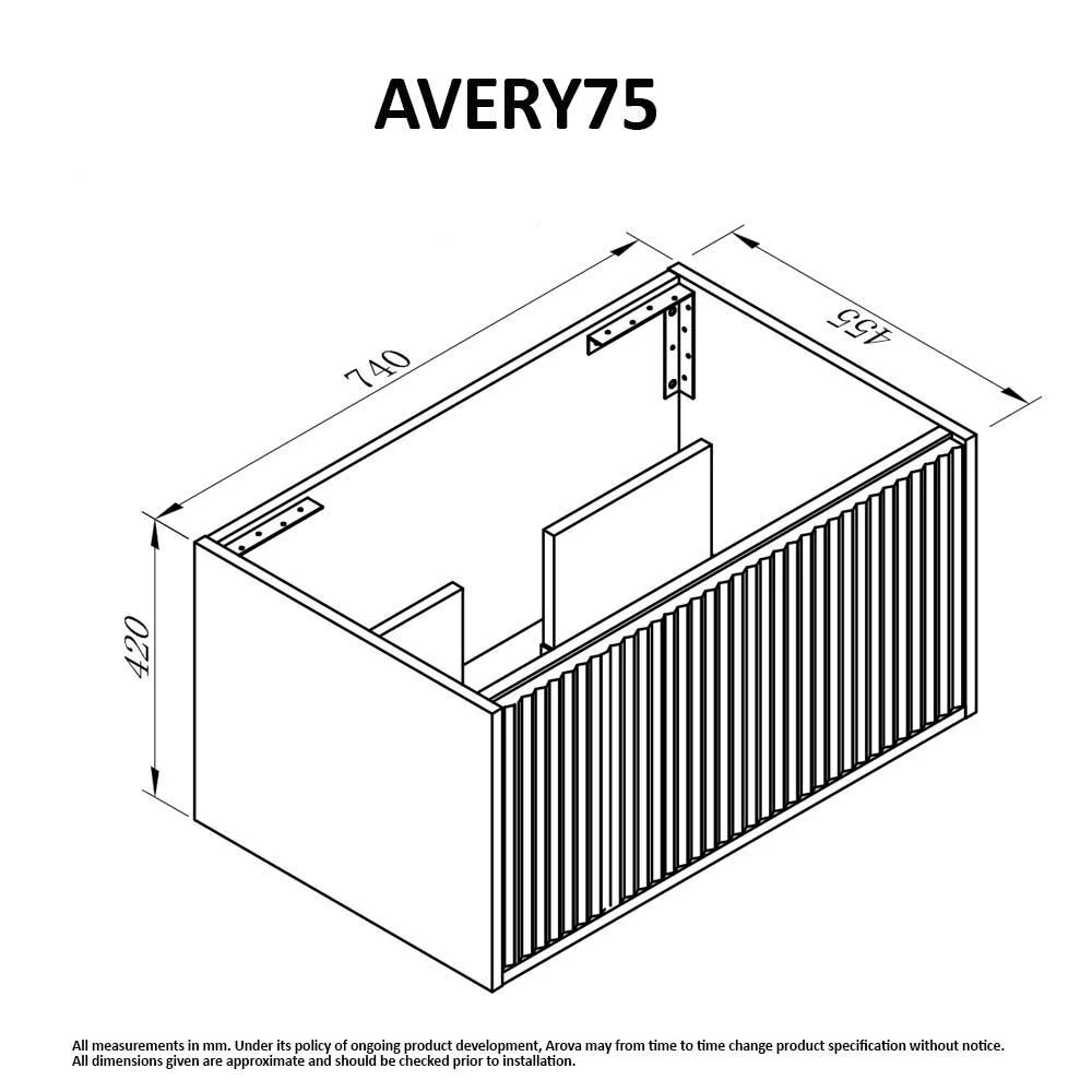 Clearance - Avery 750mm Wall Hung Bathroom Vanity - Image 6