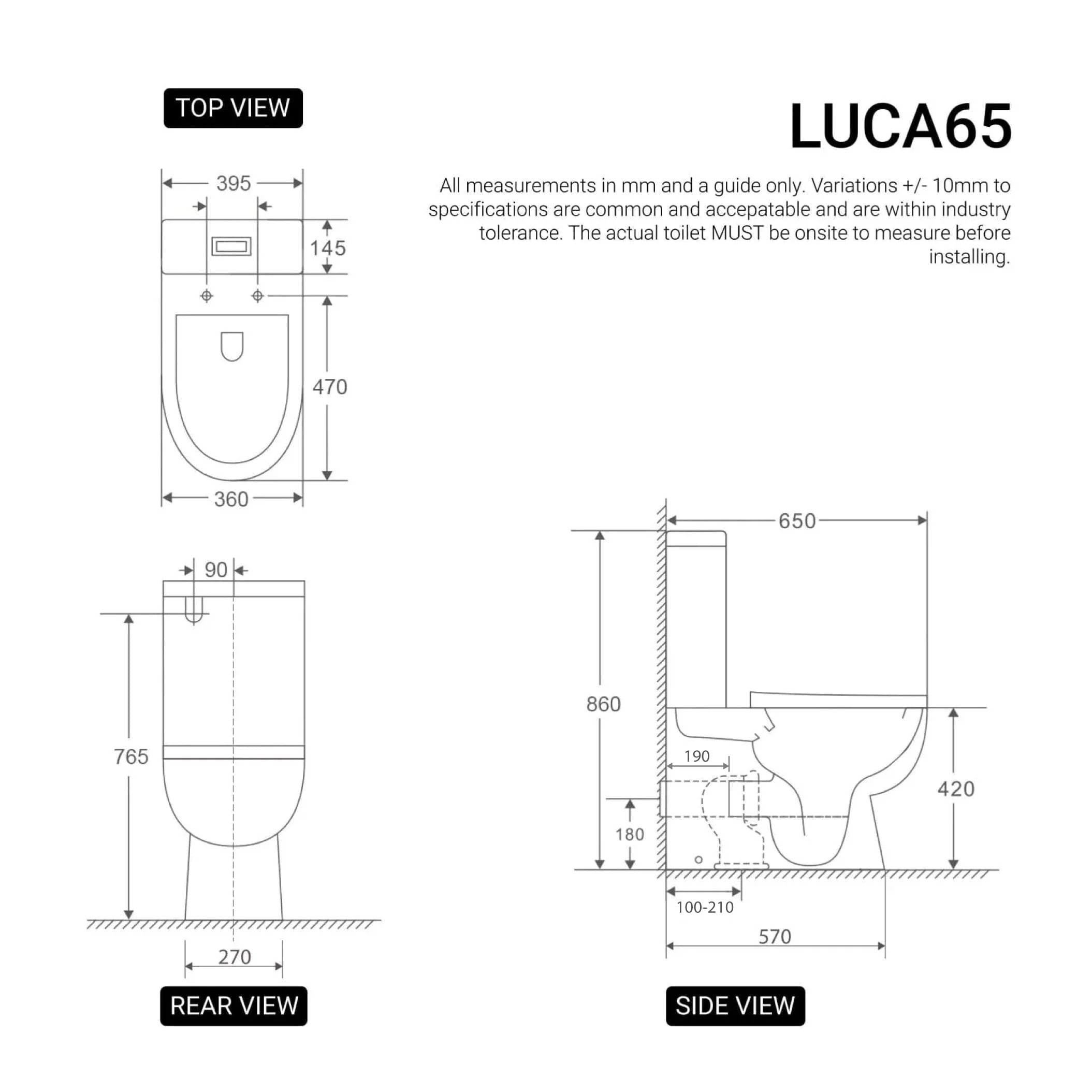 Luca65 Back to Wall Rimless Toilet Suite - Image 7