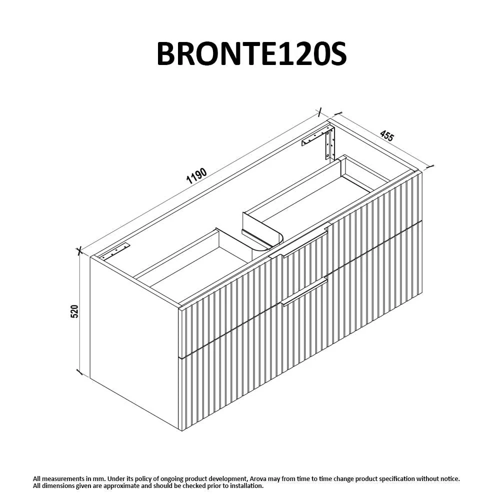 Bronte 1200mm Wall Hung Bathroom Vanity - Matte Black - Image 7