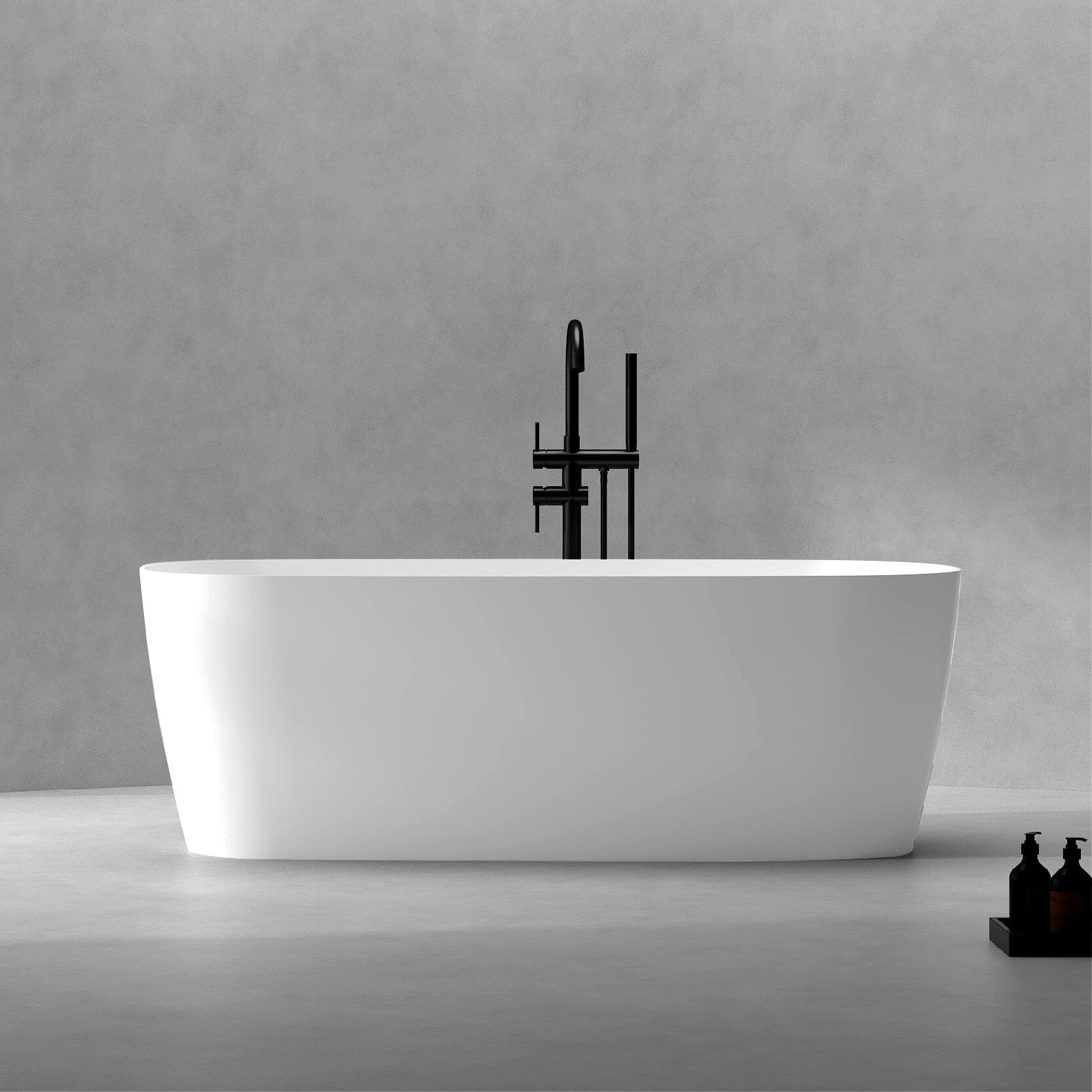 Clearance - DANA 1500mm Oval Freestanding Bathtub Gloss White - Image 3