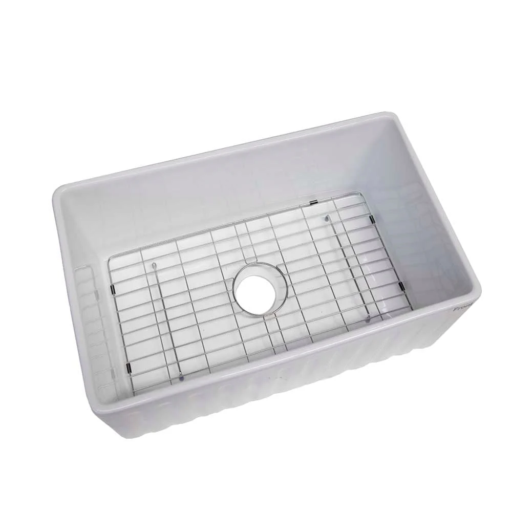 Belford 76 Fluted Farmhouse Kitchen Sink Single Bowl - Image 5