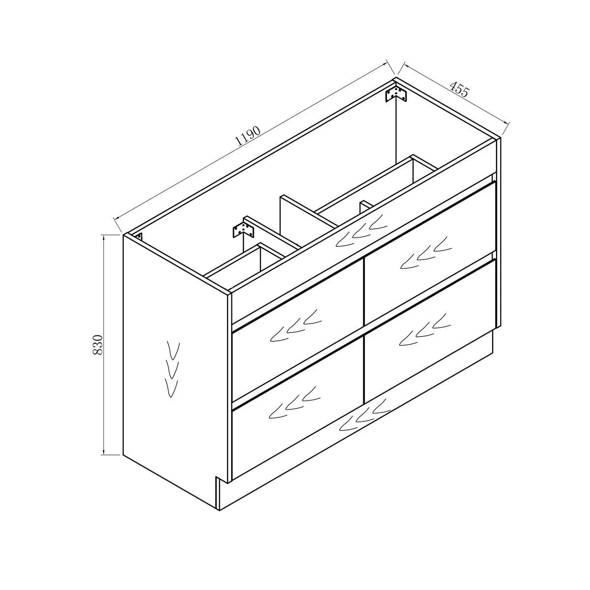 Clearance - Kingston 1200mm Bathroom Vanity Centre Bowl - Image 5