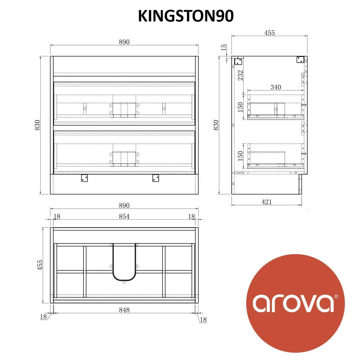 Clearance - Kingston 900mm Bathroom Vanity - Image 6