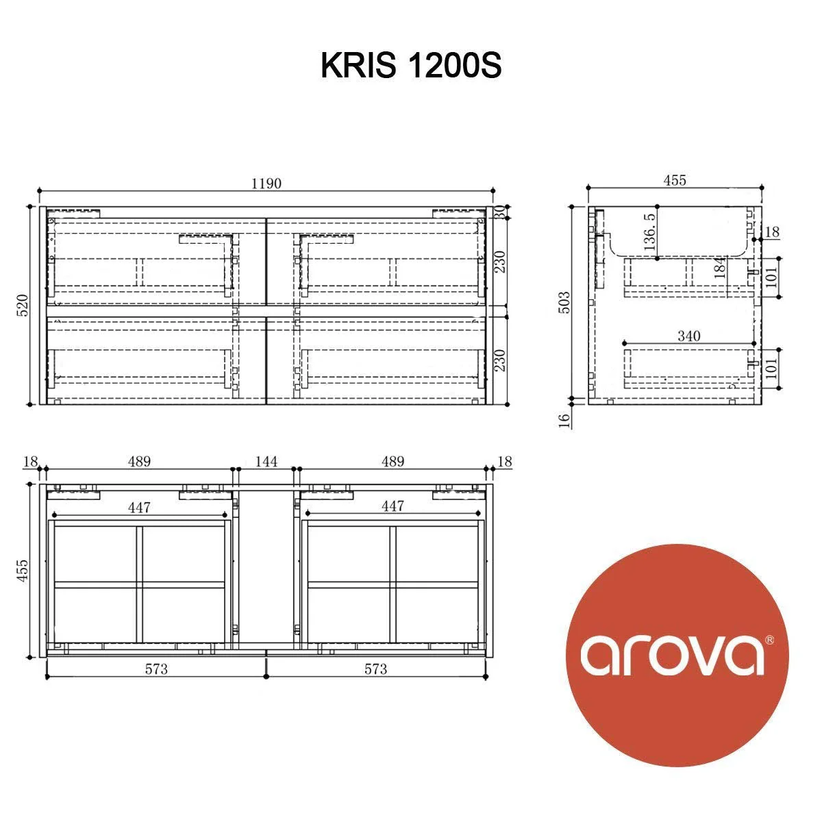 KRIS 1200mm Oak Timber Wall Hung Single Vanity - Image 8