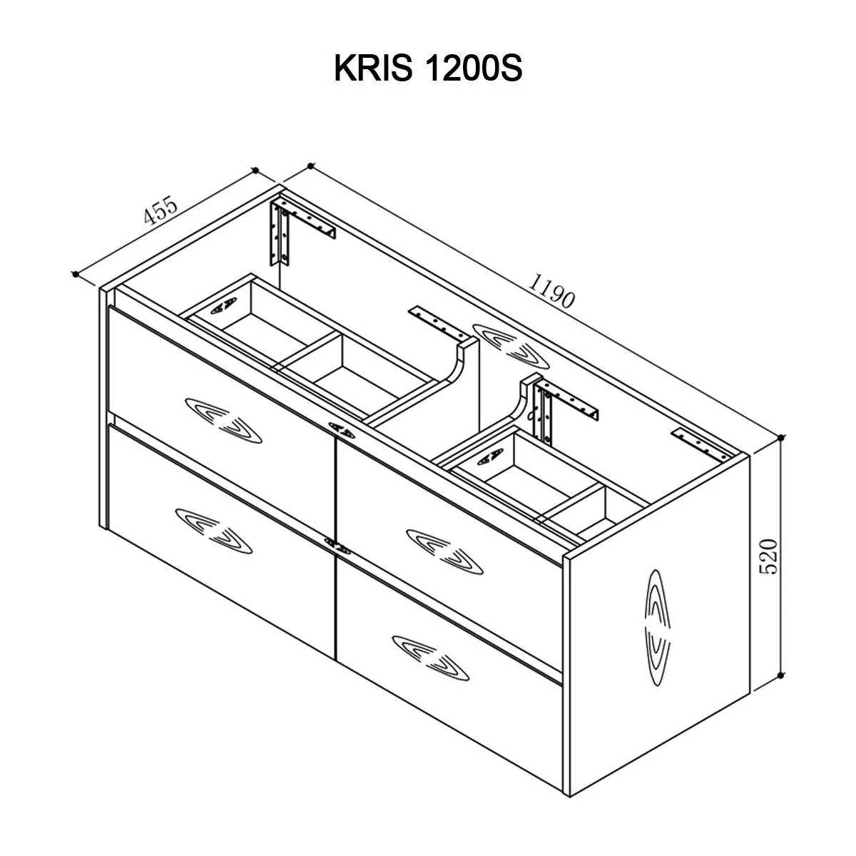 KRIS 1200mm Oak Timber Wall Hung Single Vanity - Image 9