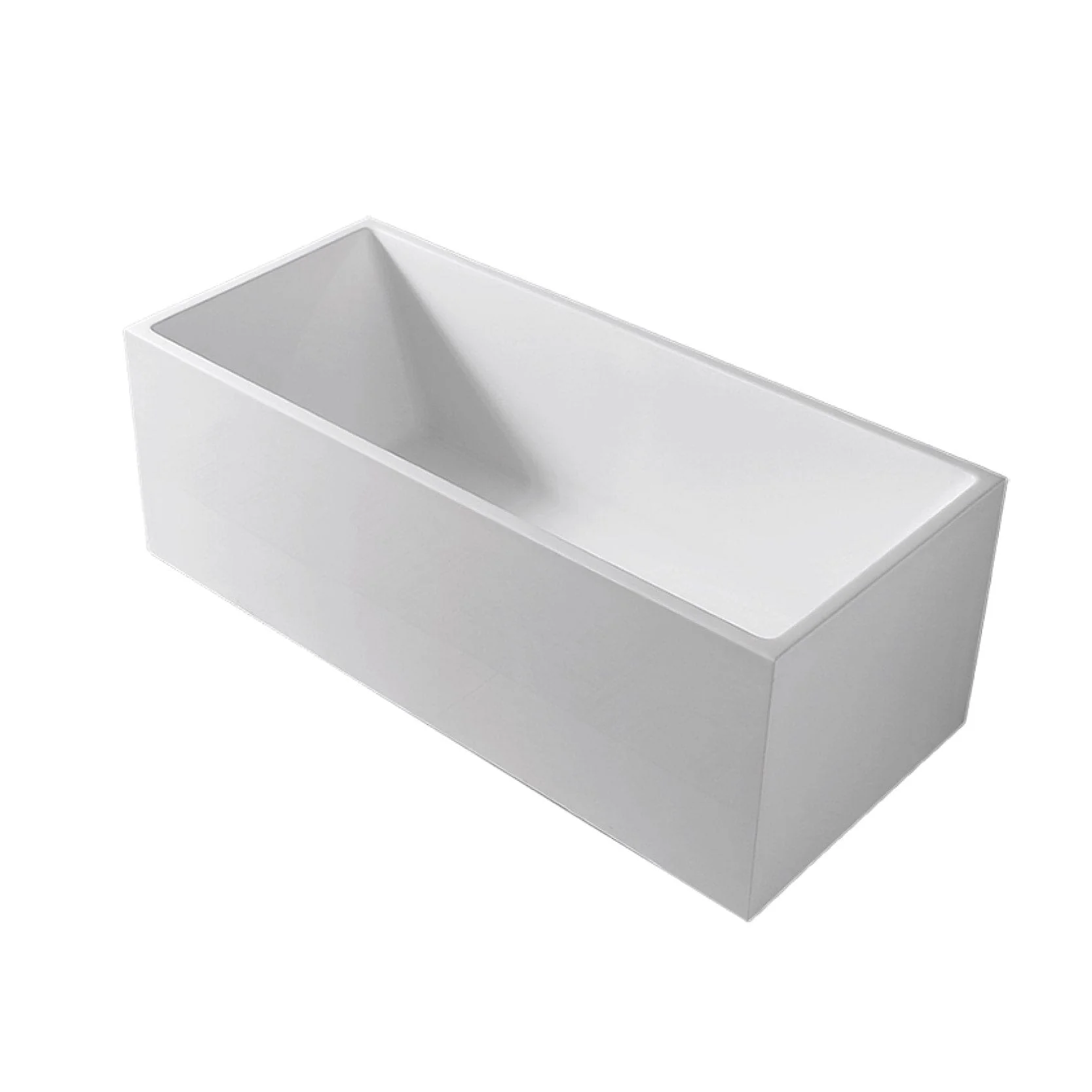 LEX 1400mm Square Freestanding Bath Gloss White - Image 3