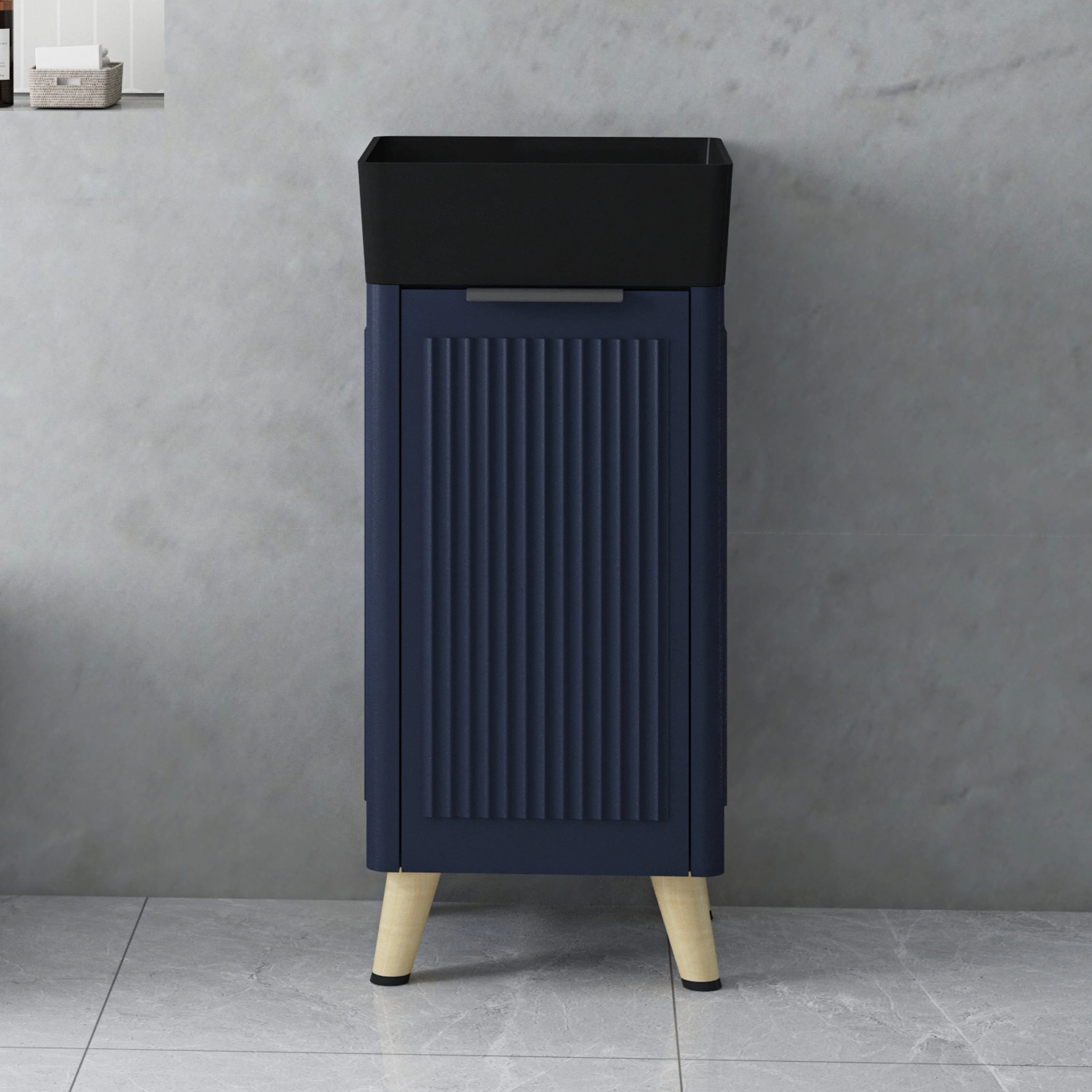 Lexi 400mm Small Vanity Midnight Blue & Black Basin Set - Image 3