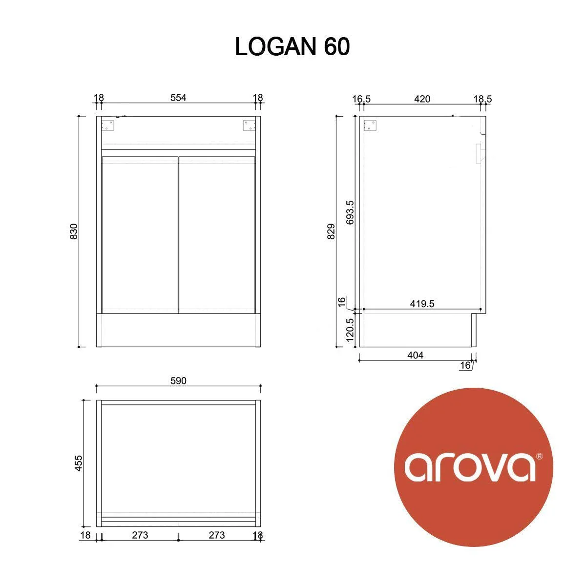 Clearance - LOGAN 600mm Timber Bathroom Vanity - Image 4