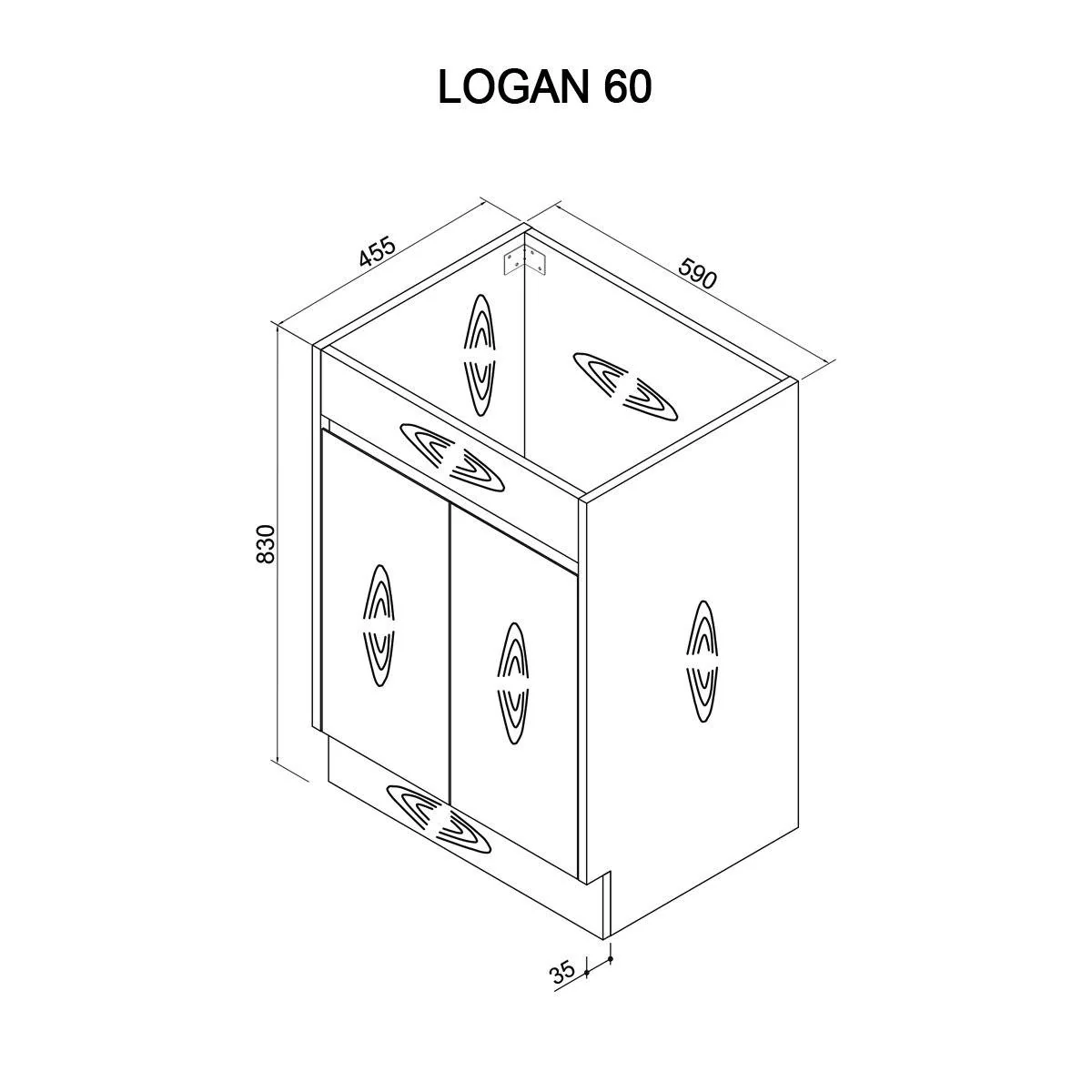 Clearance - LOGAN 600mm Timber Bathroom Vanity - Image 3