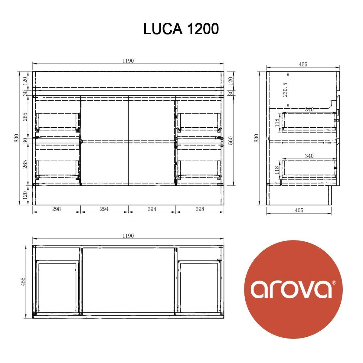 Clearance - LUCA 1200mm Single Bowl Bathroom Vanity - Image 8