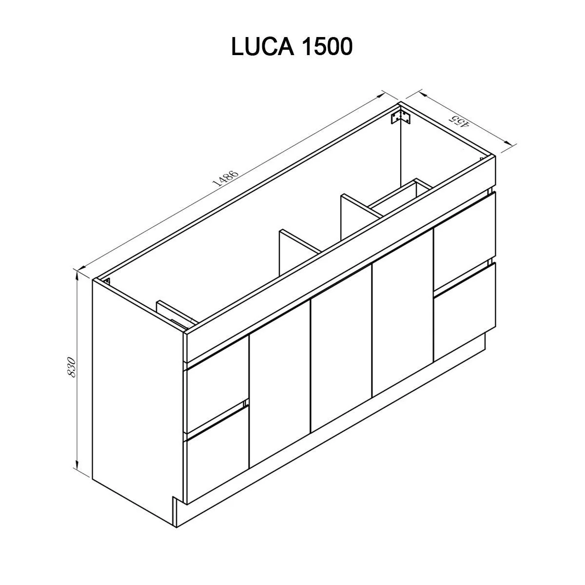 Clearance - LUCA 1500mm Floor Standing Bathroom Vanity - Image 12