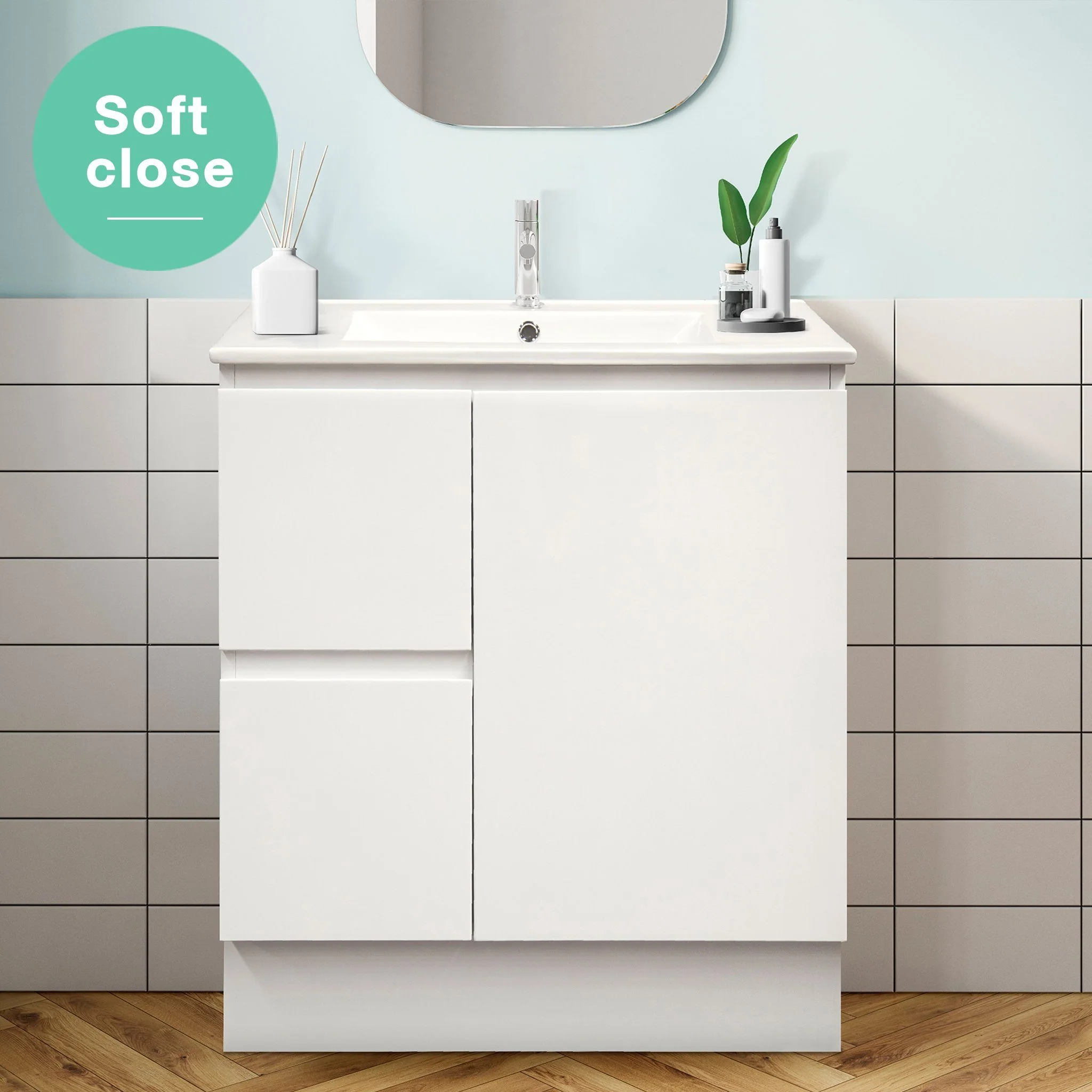 Clearance - LUCA 750mm Bathroom Vanity Right Hand Side - Image 8