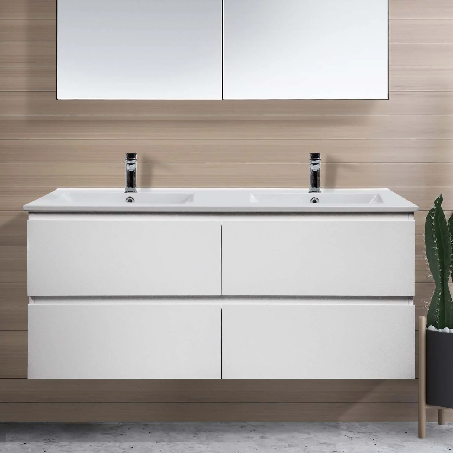 Clearance - Mia 1200mm Wall Hung Double Bowl Vanity - Image 4