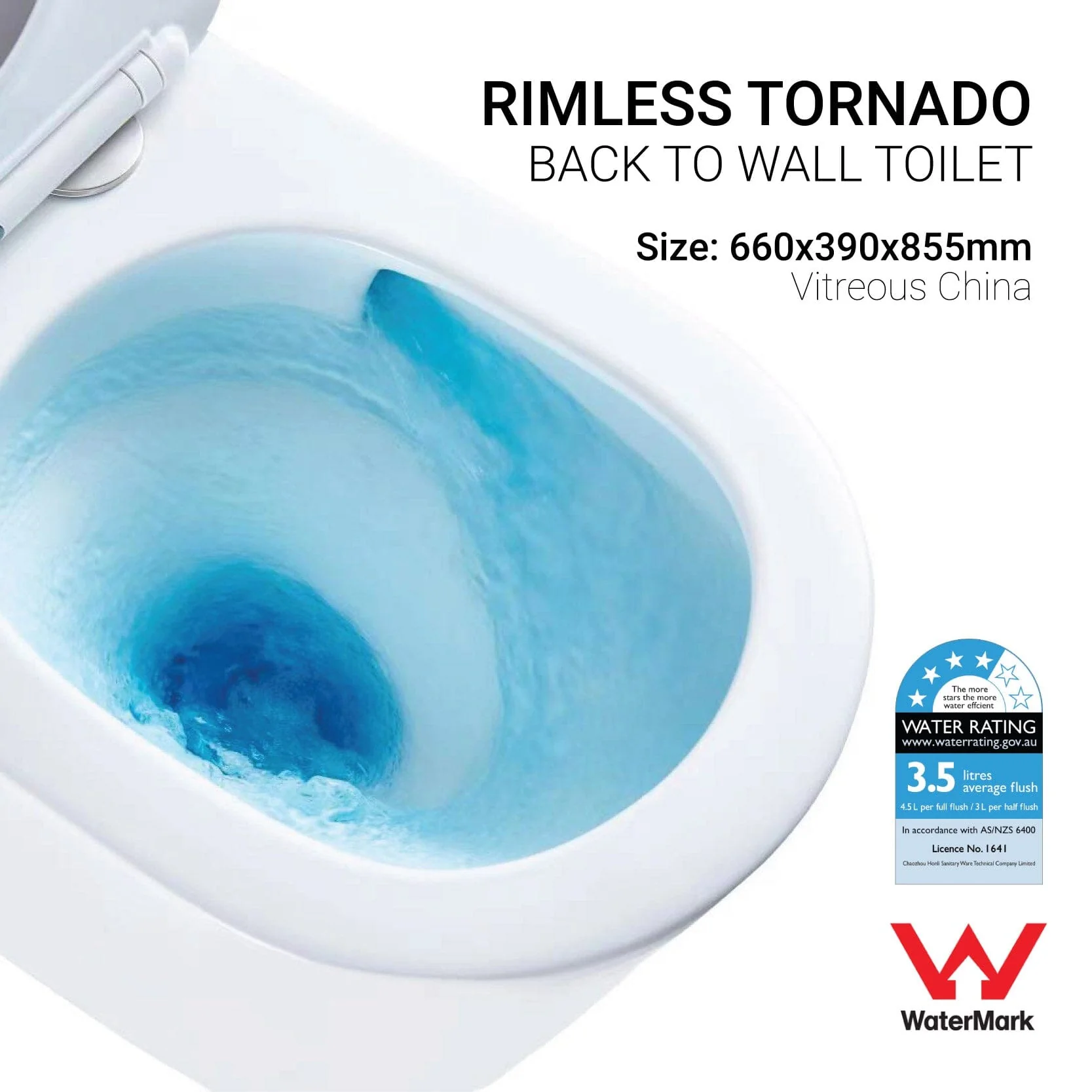 Max66 Rimless Tornado Back To Wall Toilet - Image 3