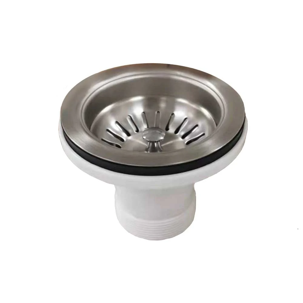 90mm Stainless steel Sink Basket Waste and Plug Brushed - Image 3