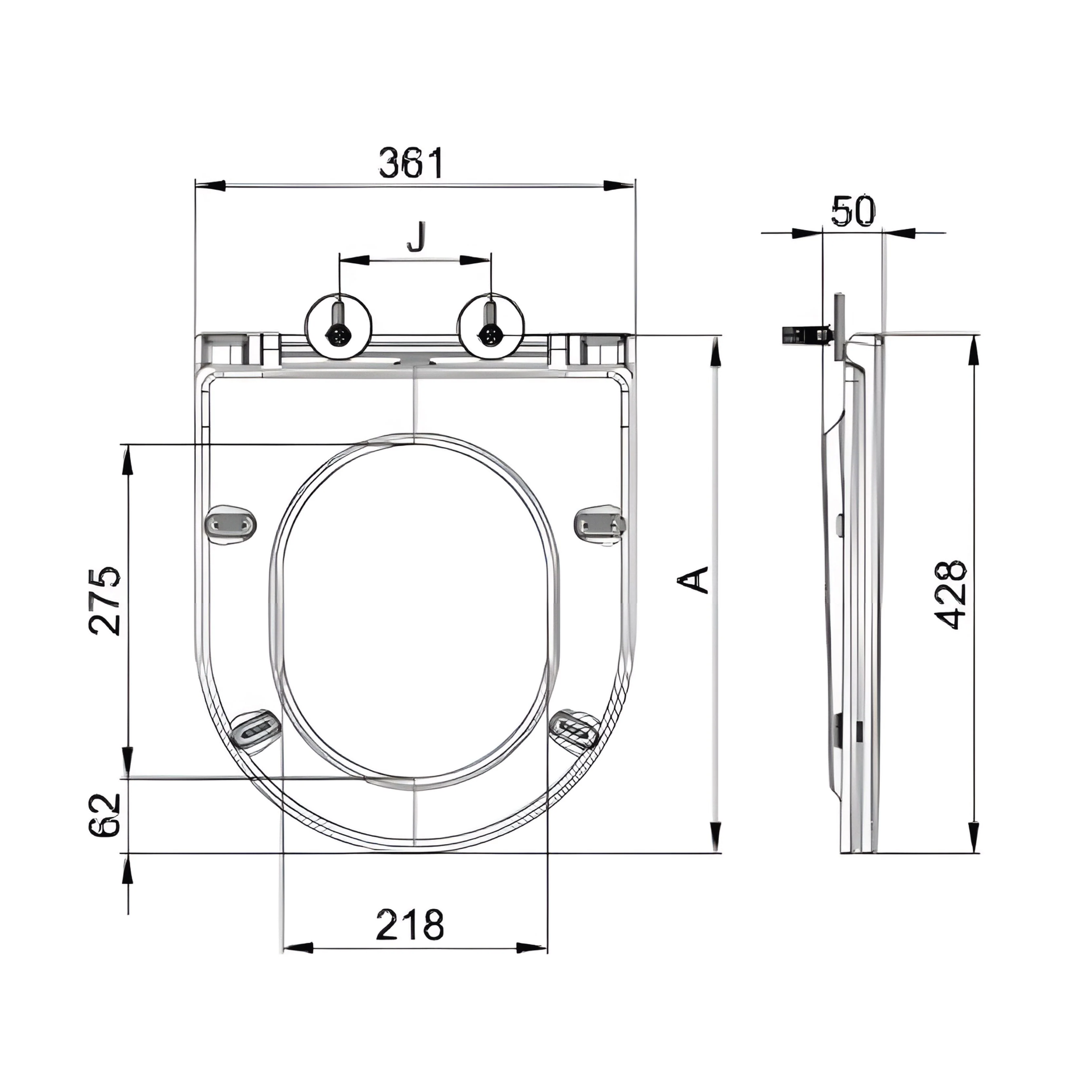 ST04 Soft Close UF Toilet Seat with Quick Release Design Short Projection - Image 3
