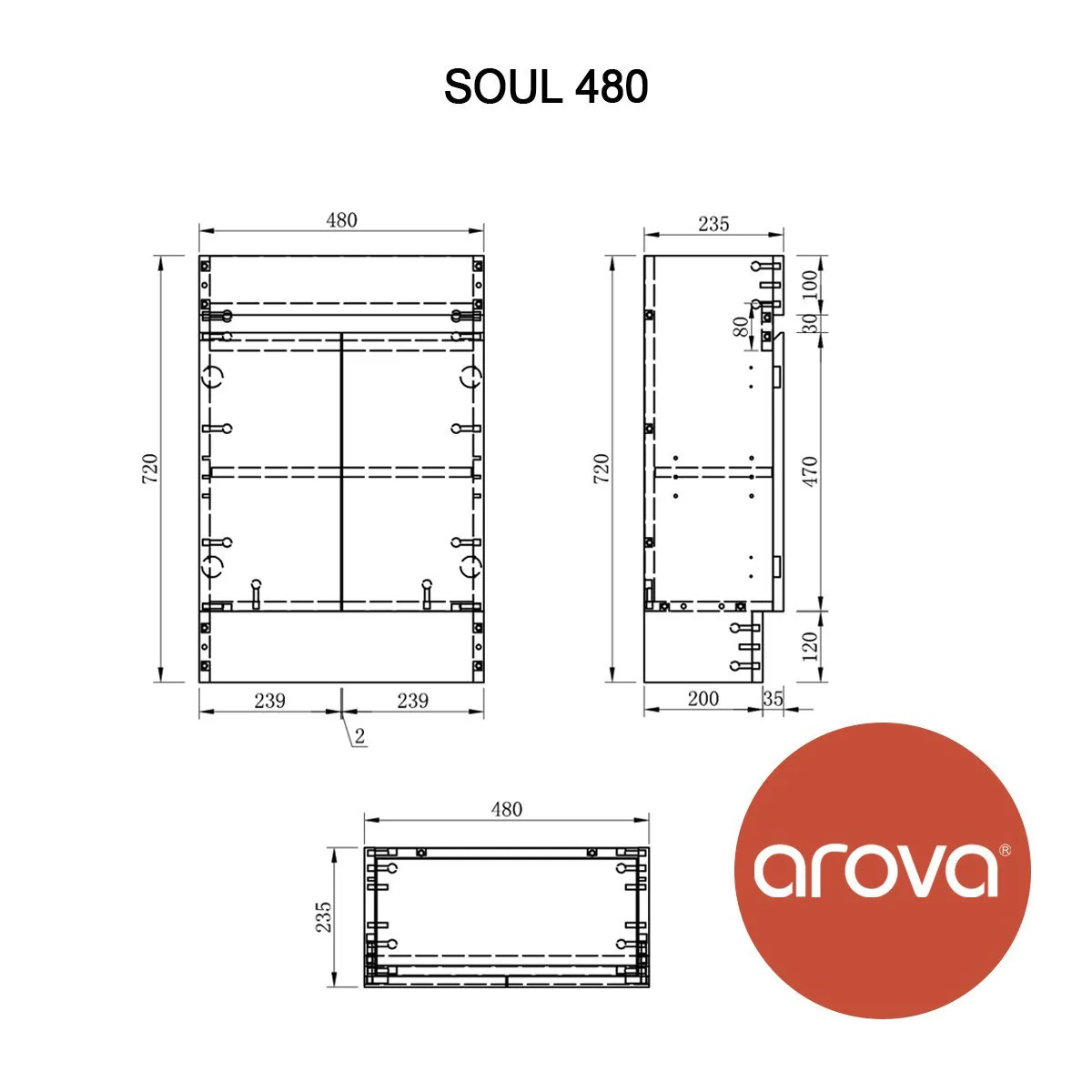 Clearance - Soul 480mm Compact Bathroom Vanity - Image 3